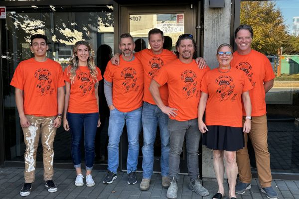 The-office-staff-on-Orange-Shirt-Day-in-Victoria